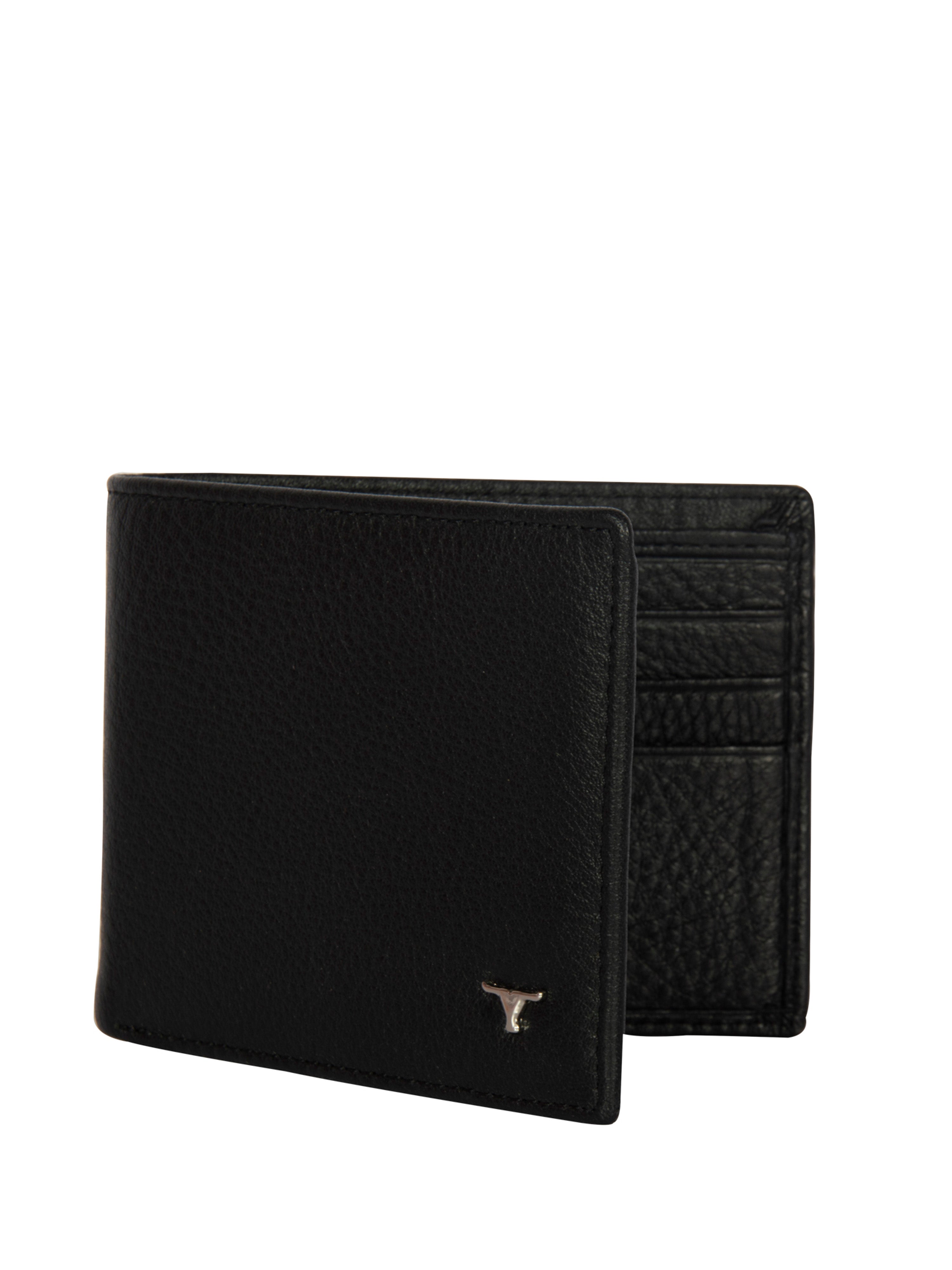 Bulchee Men’s Black Leather Bi-Fold Wallet – Slim Design with Card & ID Slots