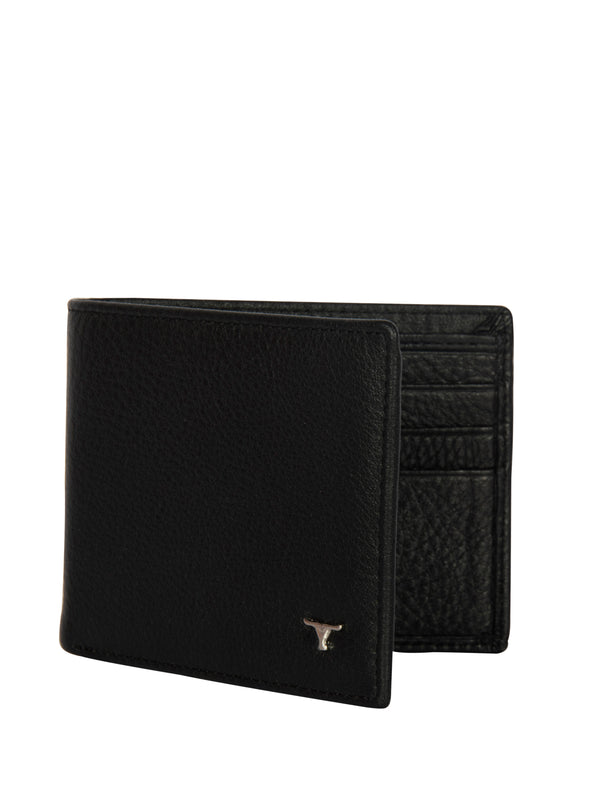 Bulchee Men’s Black Leather Bi-Fold Wallet – Slim Design with Card & ID Slots