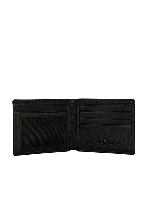 Bulchee Men’s Black Leather Bi-Fold Wallet – Slim Design with Card & ID Slots