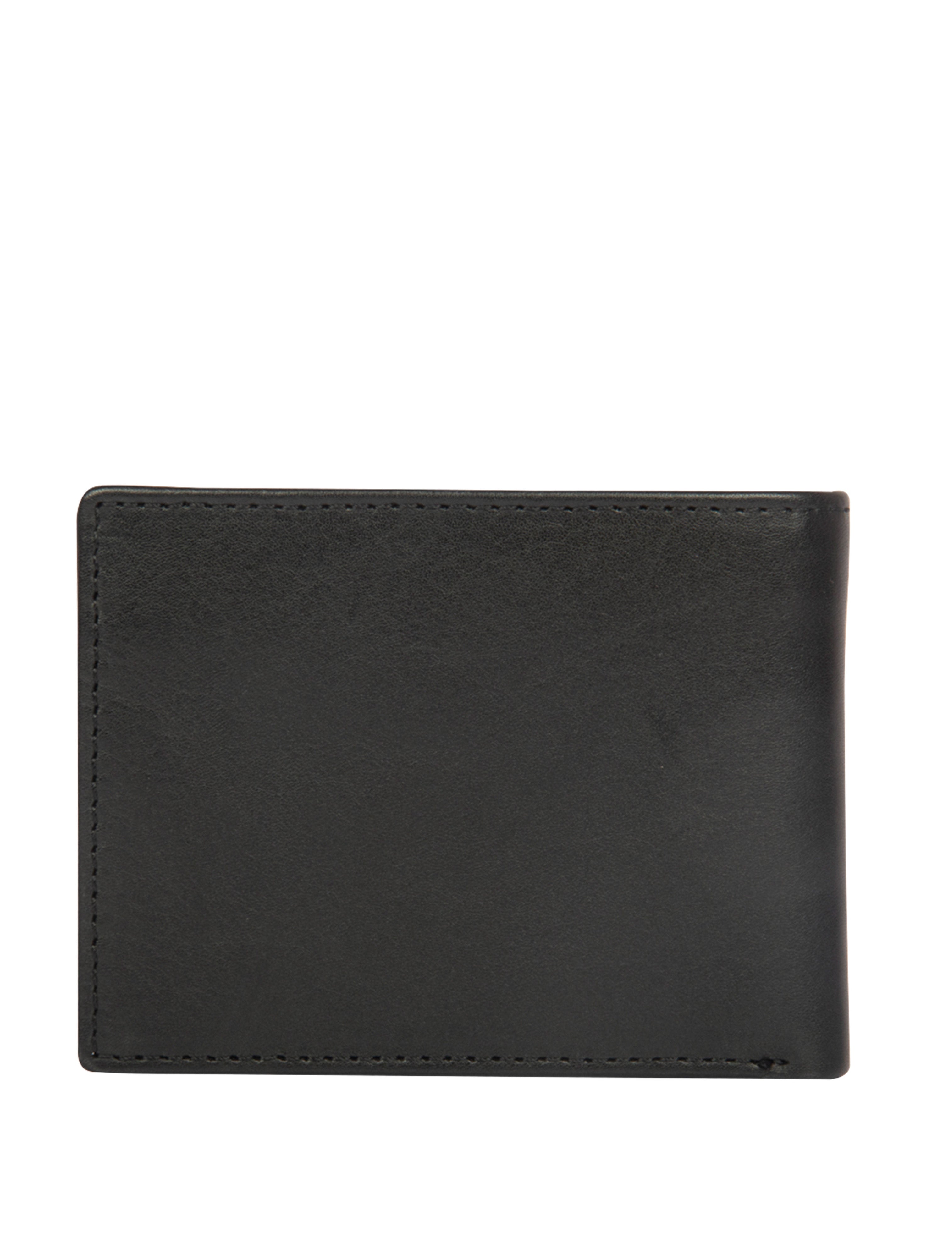 Bulchee Men’s Black Leather Wallet – Plain Bi-Fold with Coin Pocket & 6 Card Slots