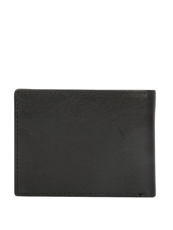 Bulchee Men’s Black Leather Wallet – Plain Bi-Fold with Coin Pocket & 6 Card Slots