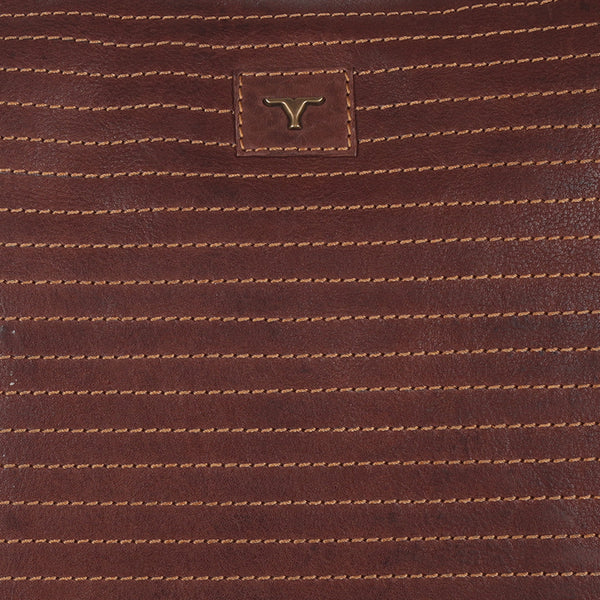 Bulchee Brown Thread-Detail Leather Handbag – Effortless Style, Everyday Comfort