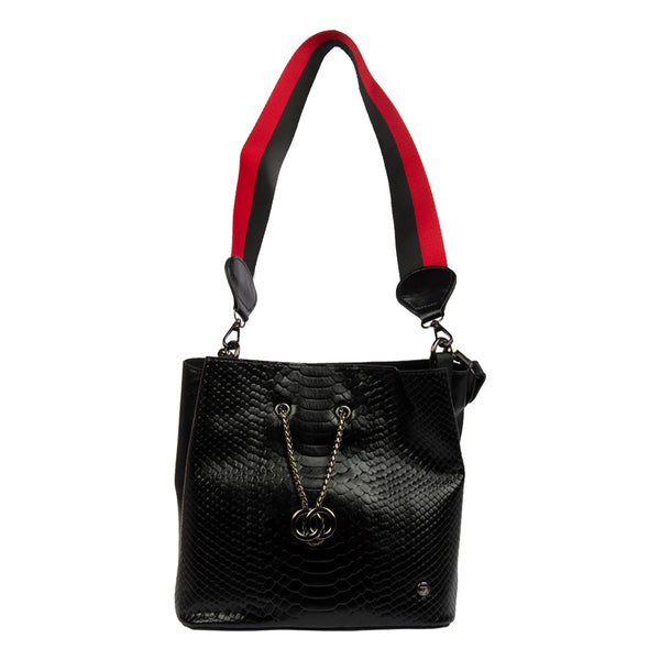 Bulchee Ladies Shoulder Bag – Stylish, Spacious & Versatile (Black, Pink & Red)