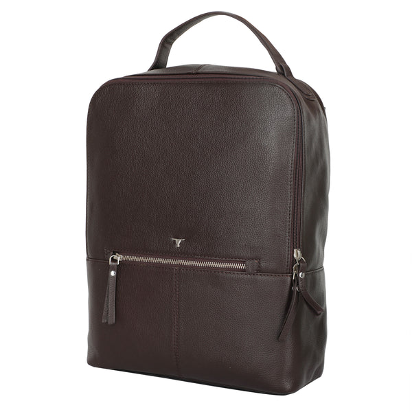 Bulchee Unisex Leather Backpack – Sleek,Travel Bag for Work & Everyday Use