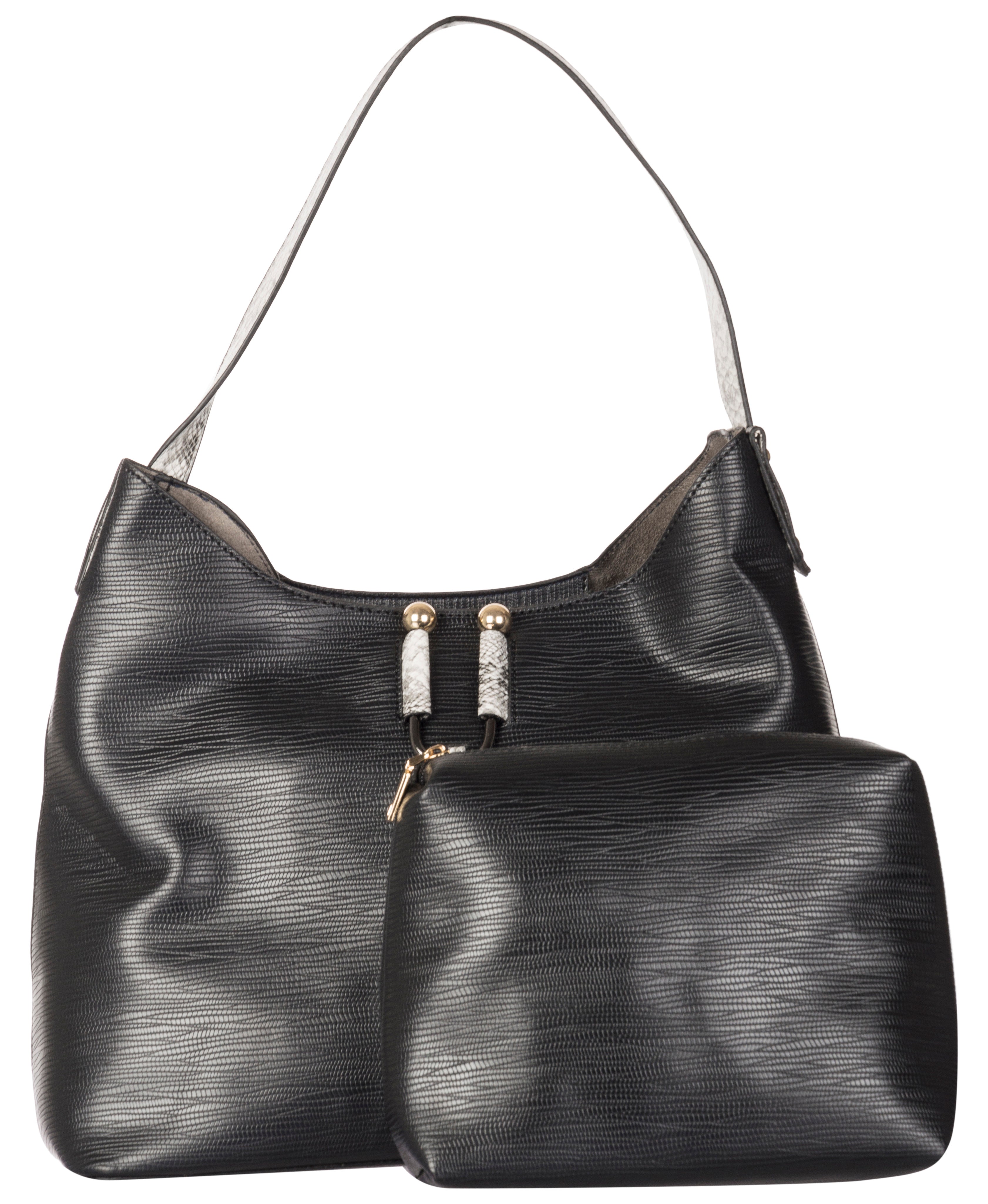 Bulchee Regular Series Ladies Faux Leather Shoulder Bag with Baby Bag - Pouch | Best for Both Daily Usage and Special Occasions | Black Colour | THBP2136 -18