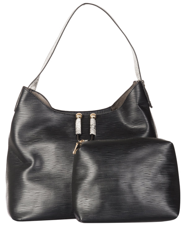 Bulchee Regular Series Ladies Faux Leather Shoulder Bag with Baby Bag - Pouch | Best for Both Daily Usage and Special Occasions | Black Colour | THBP2136 -18