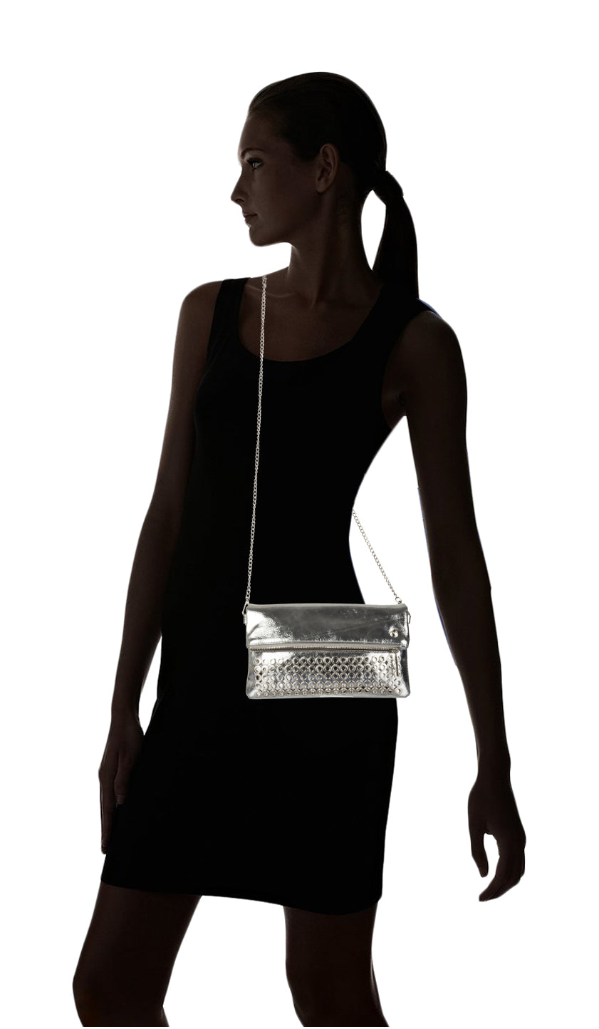 Bulchee Silver Sling Bag - THBPE93428.05-18