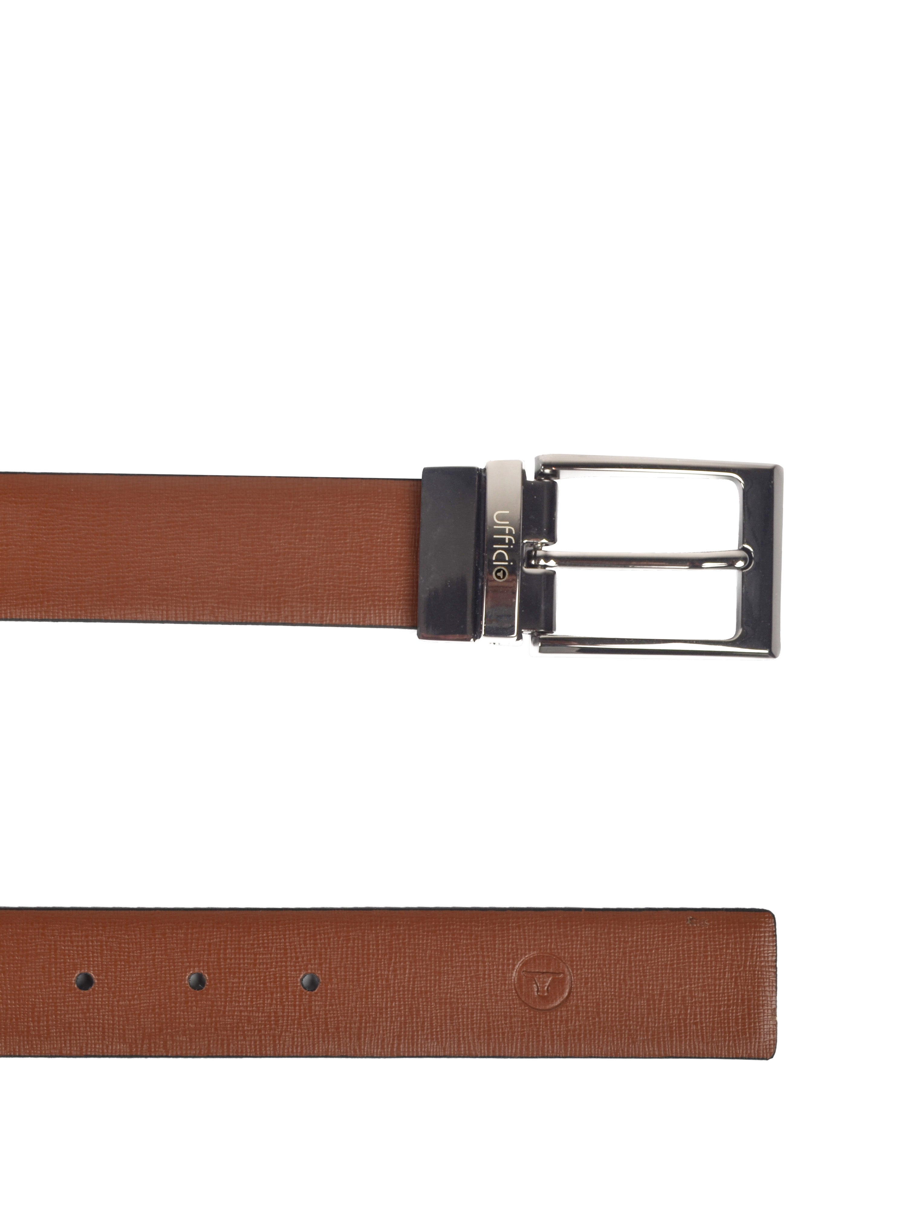 Ufficio Men's Genuine Leather Belt | Reversible Prong | Tan UFF2003B