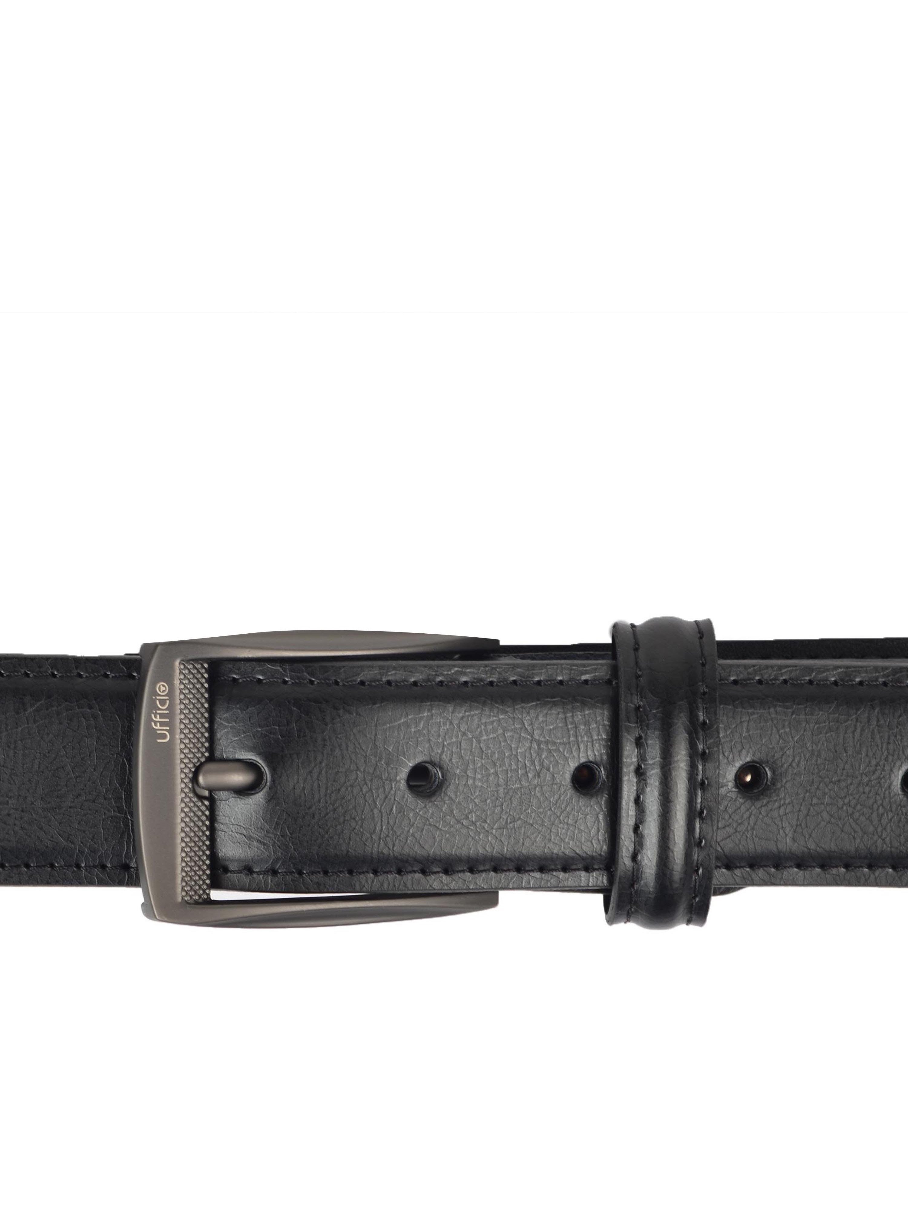 Ufficio Exclusive Collection Men's Genuine Leather Belt | Padded Chinos | Black