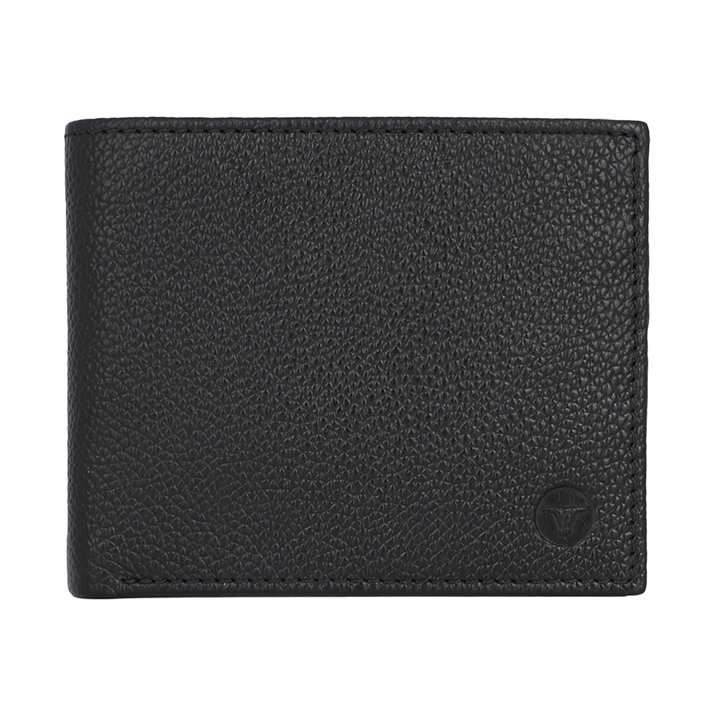 UFFICIO Men’s Black Textured Leather Wallet, Slim Bi-fold with Card & ID Slots