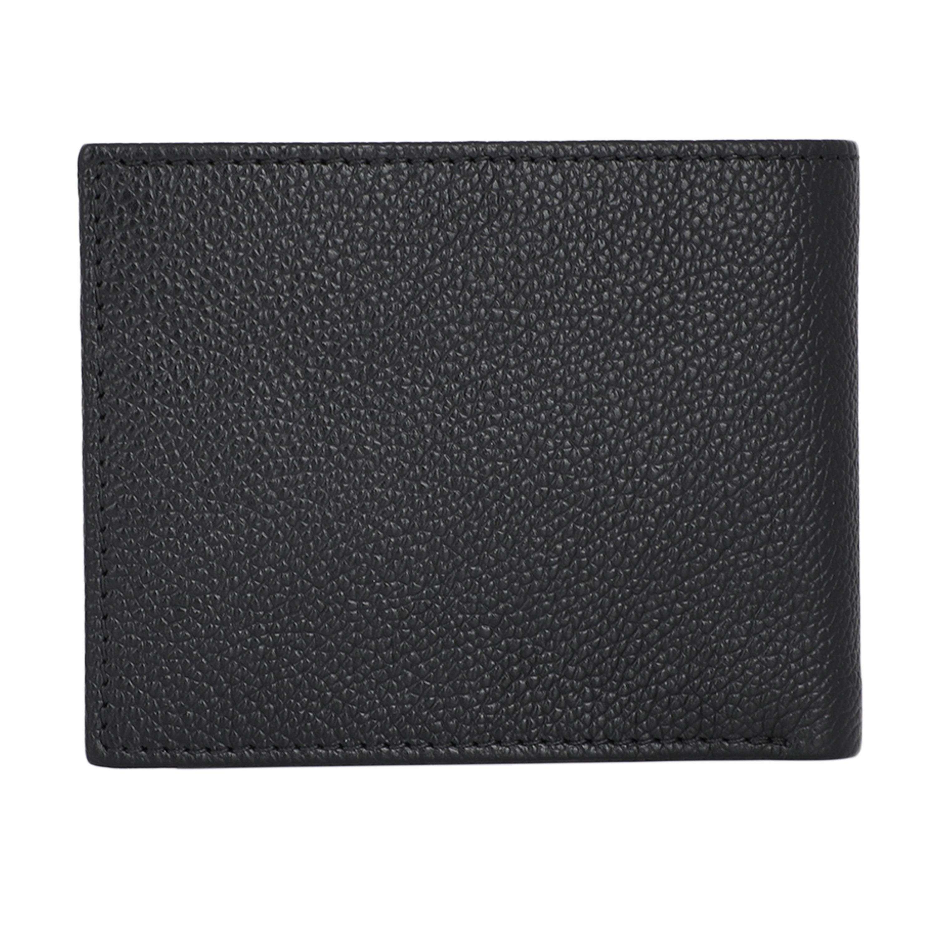 UFFICIO Men’s Black Textured Leather Wallet, Slim Bi-fold with Card & ID Slots