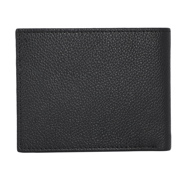 UFFICIO Men’s Black Textured Leather Wallet, Slim Bi-fold with Card & ID Slots