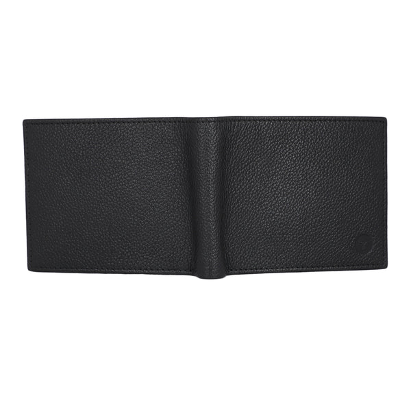 UFFICIO Men’s Black Textured Leather Wallet, Slim Bi-fold with Card & ID Slots