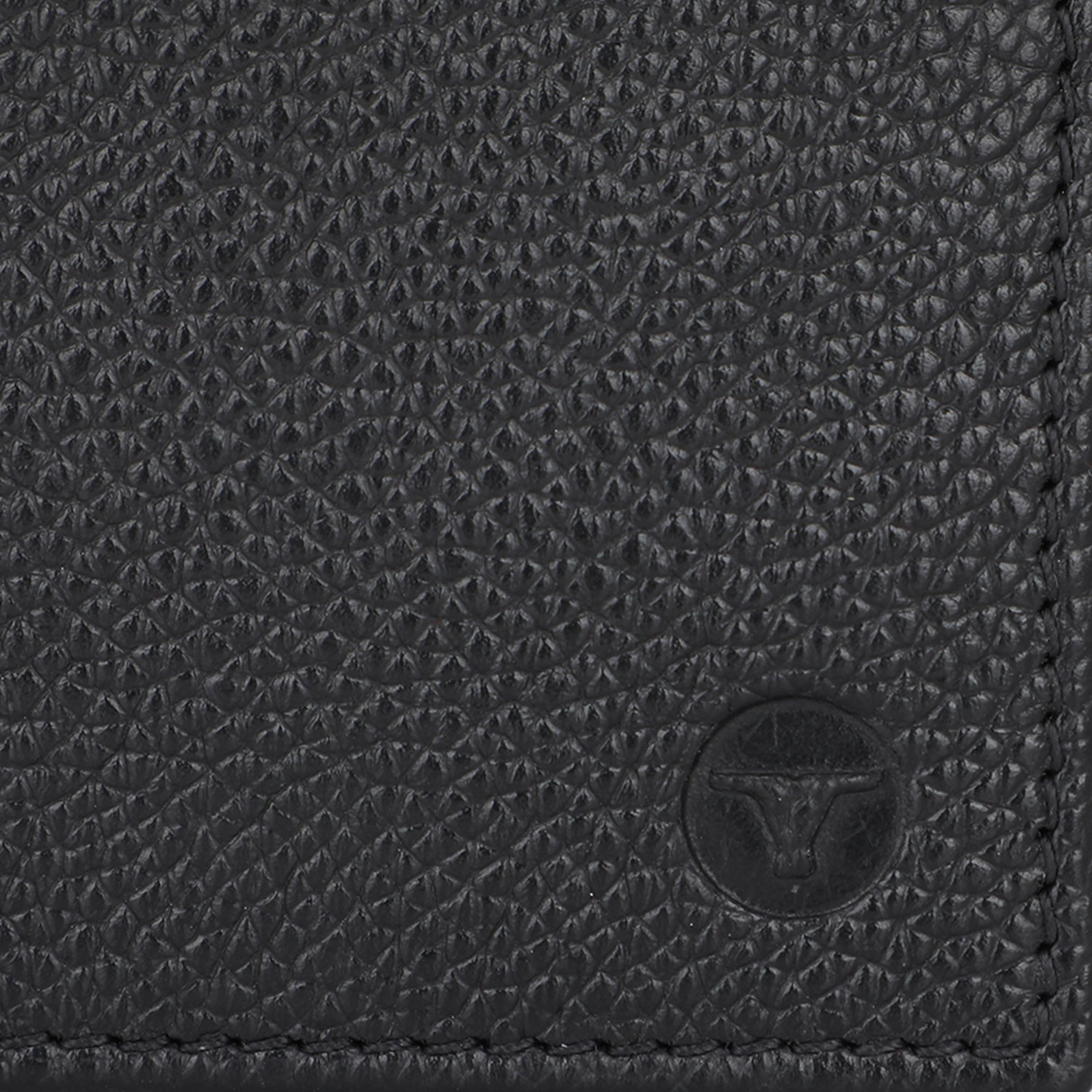 UFFICIO Men’s Black Textured Leather Wallet, Slim Bi-fold with Card & ID Slots