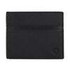 UFFICIO Men’s Black Textured  Slim Bi-fold Wallet with Horizontal Stripe & Card Slots
