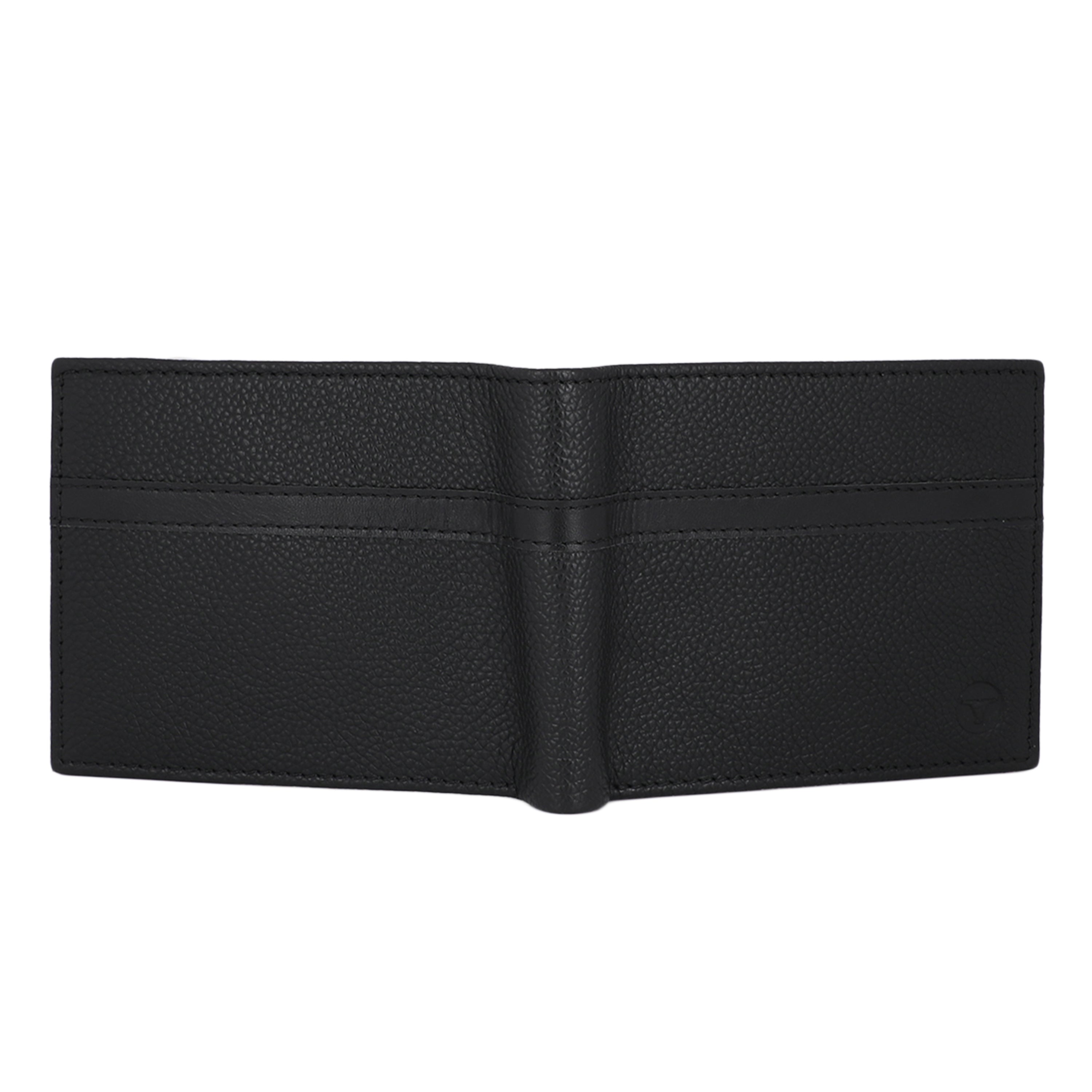 UFFICIO Men’s Black Textured  Slim Bi-fold Wallet with Horizontal Stripe & Card Slots