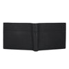 UFFICIO Men’s Black Textured  Slim Bi-fold Wallet with Horizontal Stripe & Card Slots