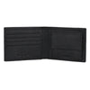 UFFICIO Men’s Black Textured  Slim Bi-fold Wallet with Horizontal Stripe & Card Slots