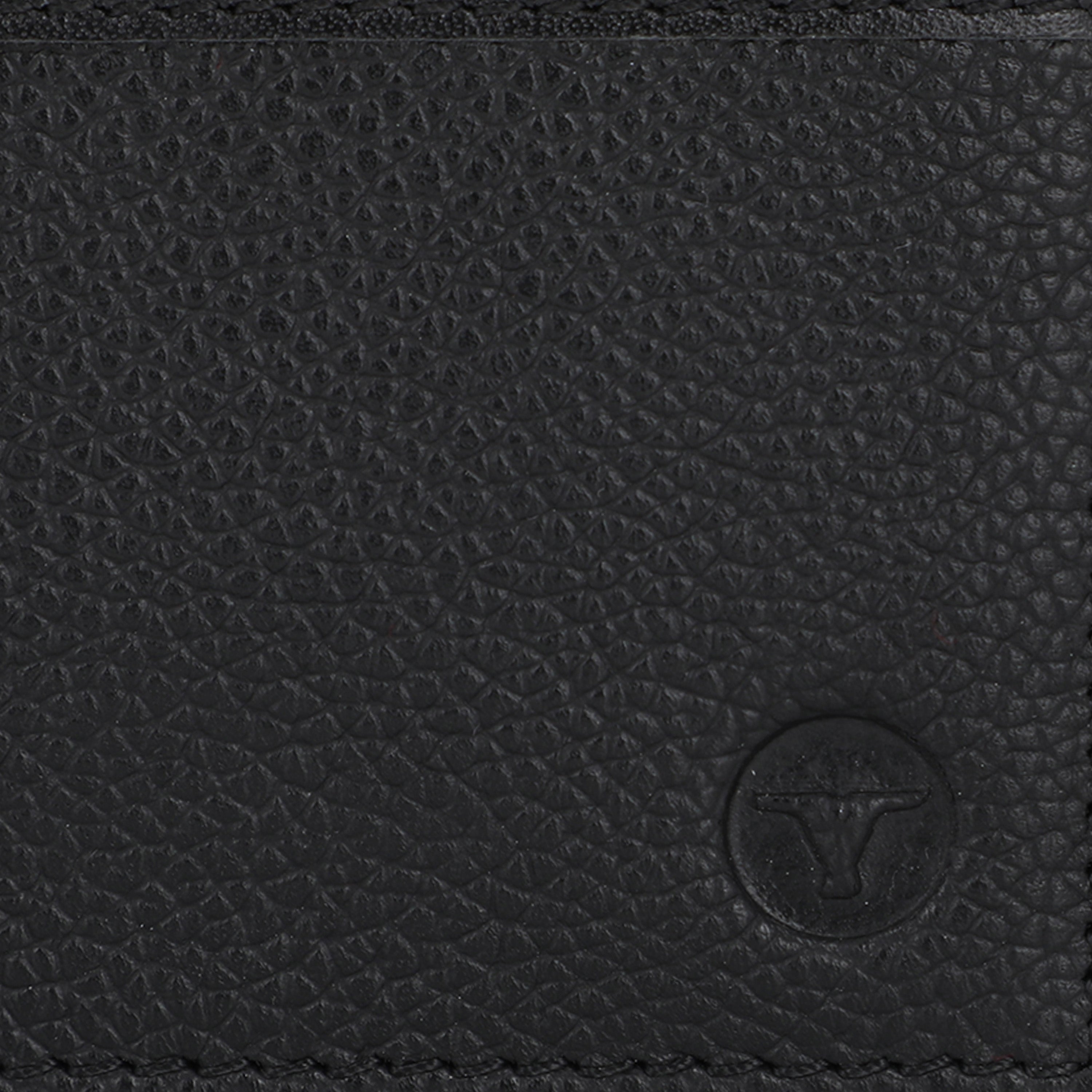 UFFICIO Men’s Black Textured  Slim Bi-fold Wallet with Horizontal Stripe & Card Slots