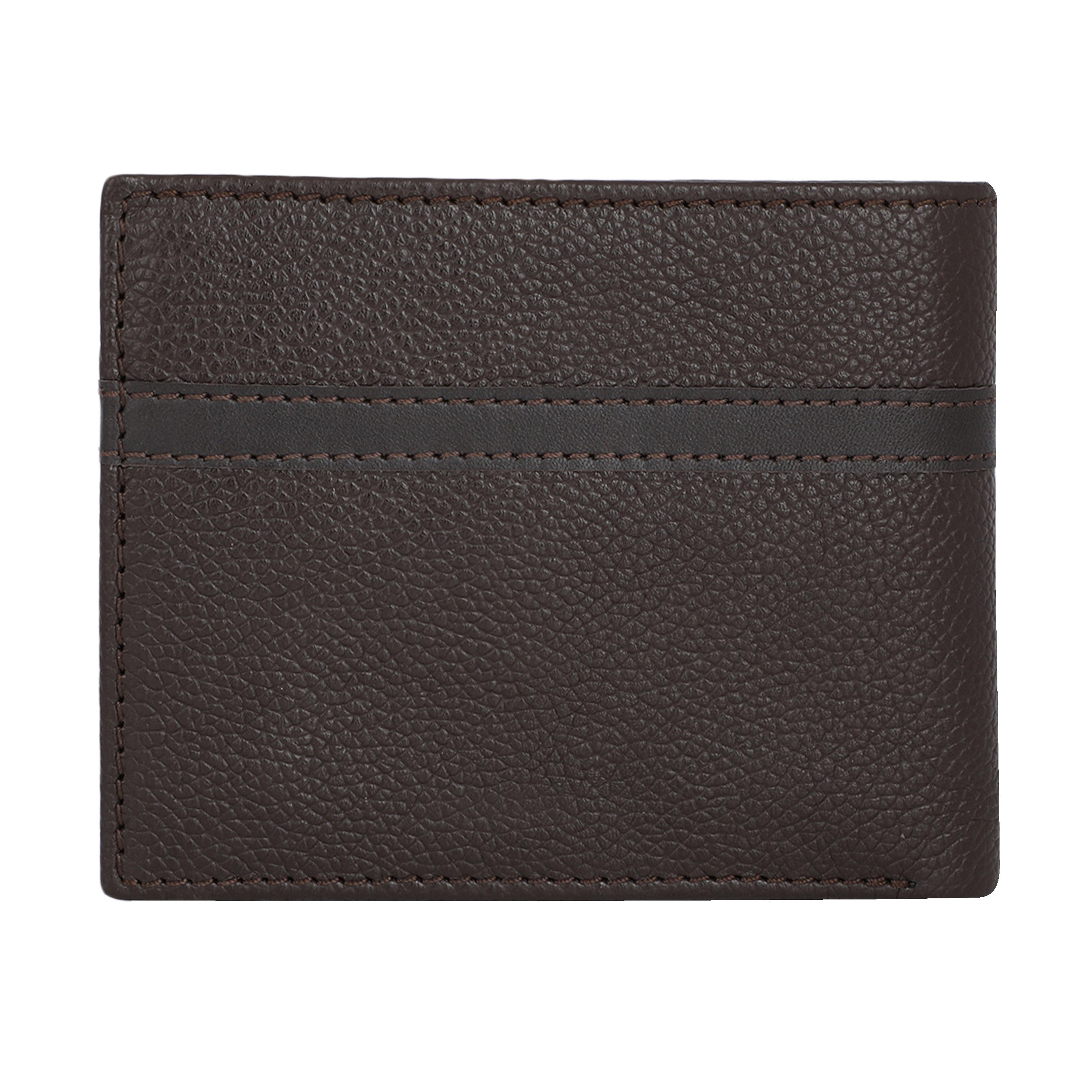 UFFICIO Men’s Brown Wallet with Cross Line Design – Slim & Compact Bi-Fold
