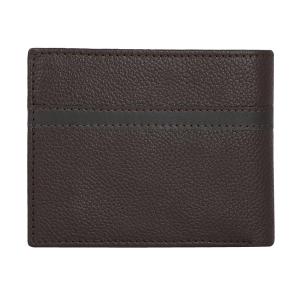UFFICIO Men’s Brown Wallet with Cross Line Design – Slim & Compact Bi-Fold