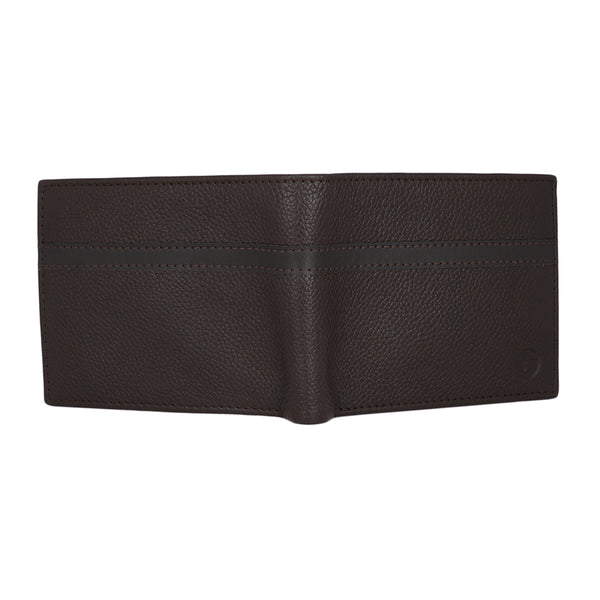 UFFICIO Men’s Brown Wallet with Cross Line Design – Slim & Compact Bi-Fold