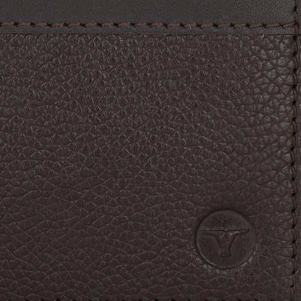 UFFICIO Men’s Brown Wallet with Cross Line Design – Slim & Compact Bi-Fold