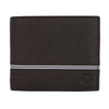 UFFICIO Men’s Brown Leather Wallet – Slim Bi-fold with Stripe Detail & Card Slot