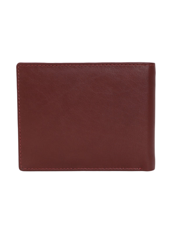 UFFICIO Men’s Burgundy Leather Wallet – Slim Bi-fold with Card & ID Slots