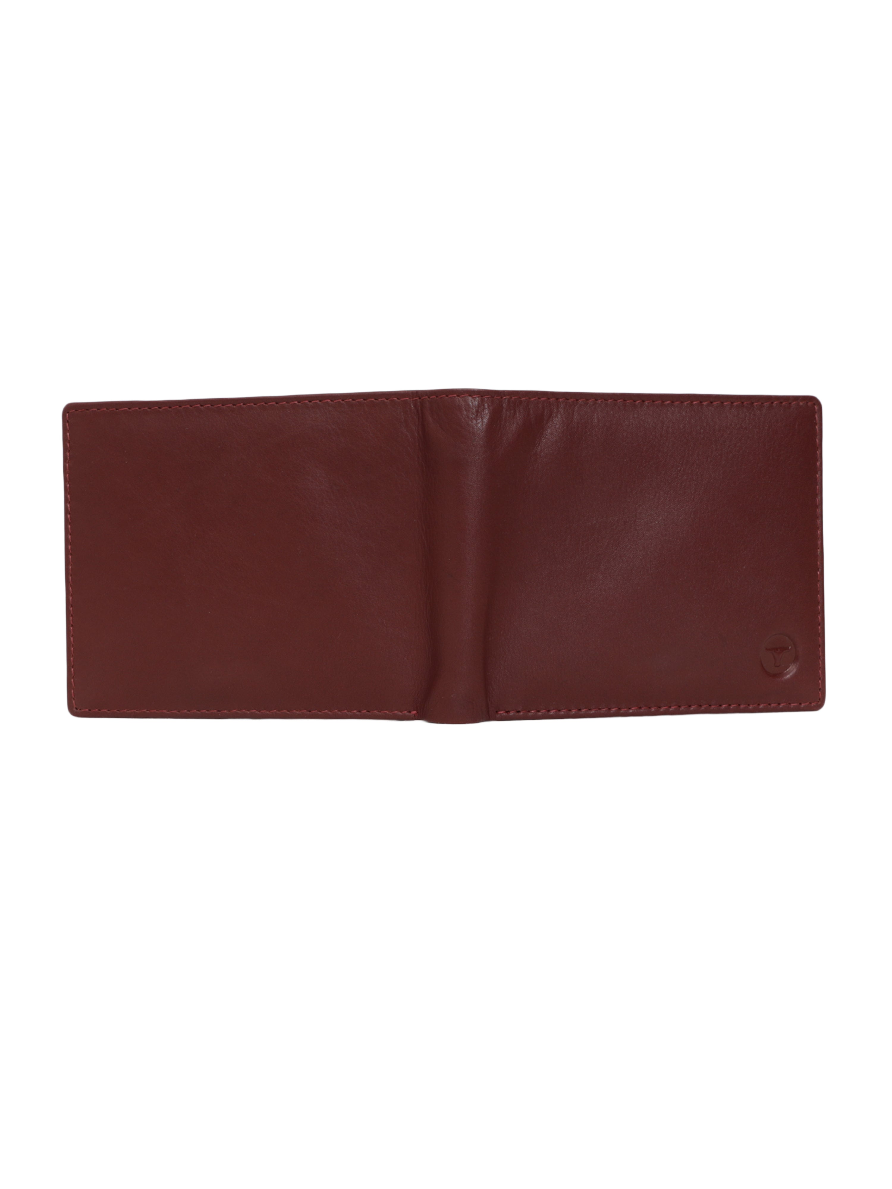 UFFICIO Men’s Burgundy Leather Wallet – Slim Bi-fold with Card & ID Slots