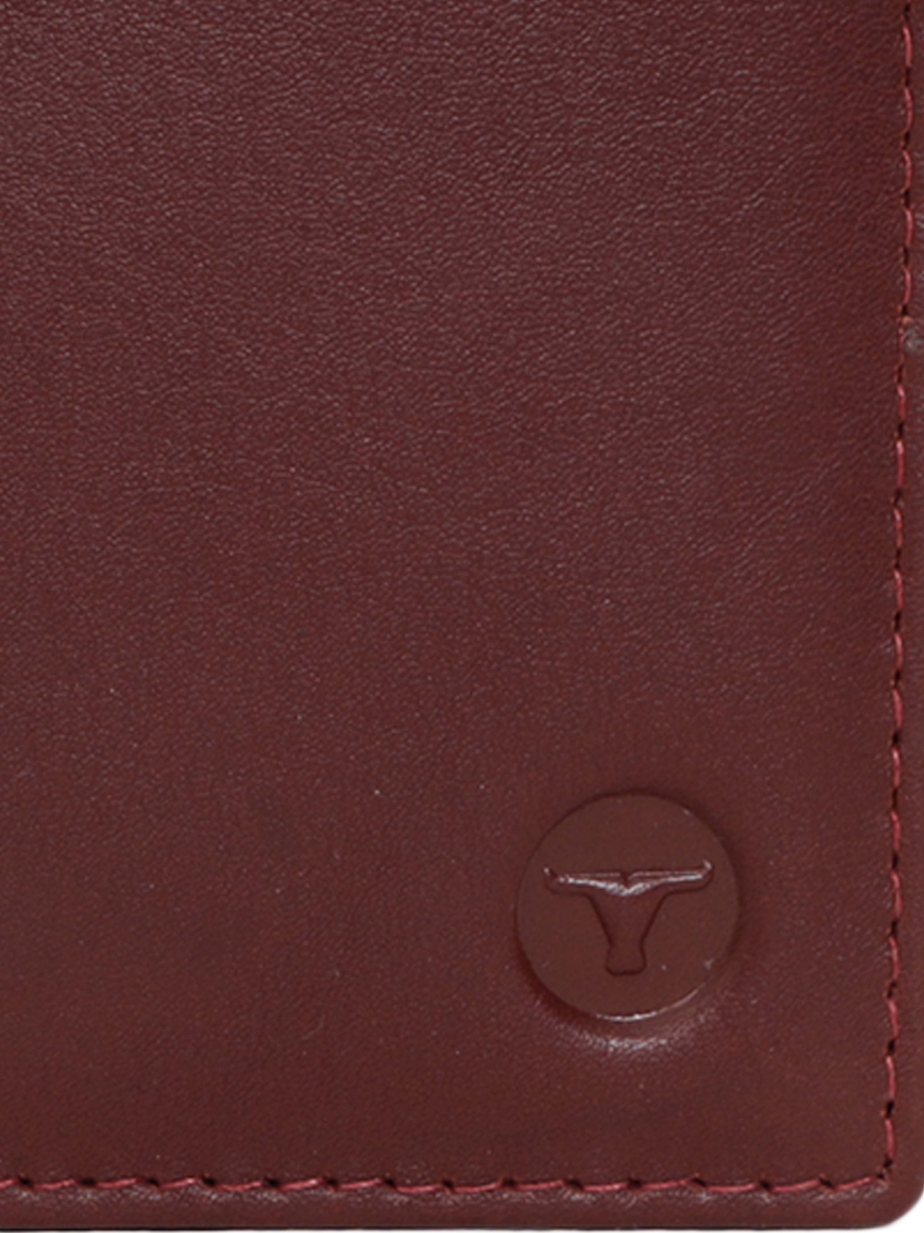UFFICIO Men’s Burgundy Leather Wallet – Slim Bi-fold with Card & ID Slots