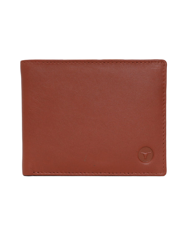 UFFICIO Men’s Tan Leather Wallet Slim Bi-fold with Card & ID Slots