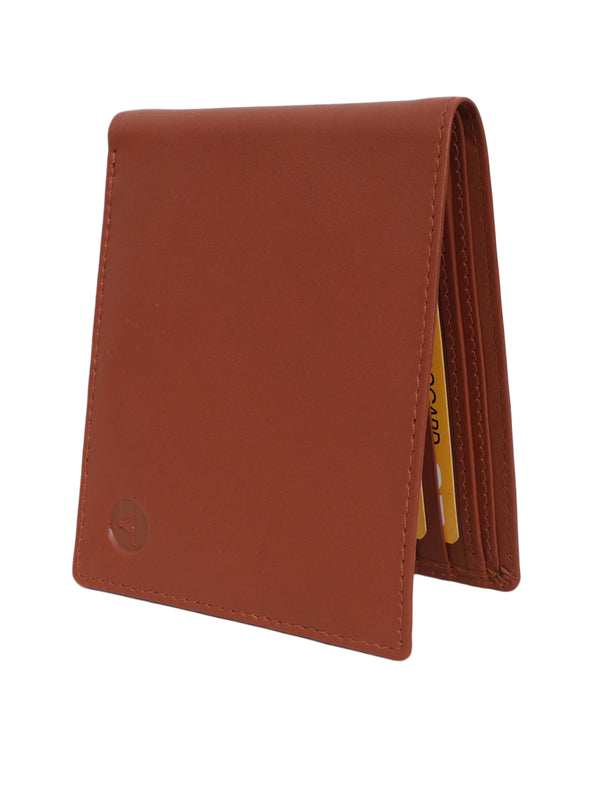 UFFICIO Men’s Tan Leather Wallet Slim Bi-fold with Card & ID Slots