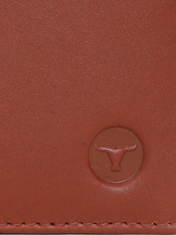UFFICIO Men’s Tan Leather Wallet Slim Bi-fold with Card & ID Slots