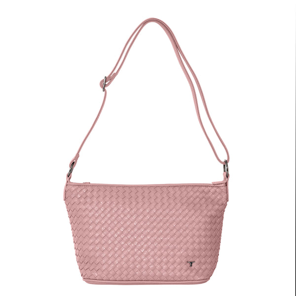 Bulchee Vegan Leather Women’s Shoulder Bag | Black & Pink | Lightweight Everyday Bag with Quick Access