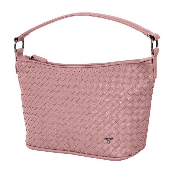 Bulchee Vegan Leather Women’s Shoulder Bag | Black & Pink | Lightweight Everyday Bag with Quick Access