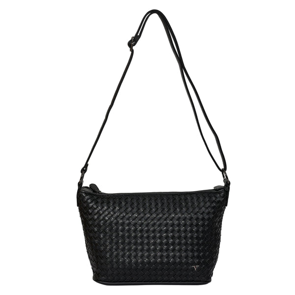 Bulchee Vegan Leather Women’s Shoulder Bag | Black & Pink | Lightweight Everyday Bag with Quick Access