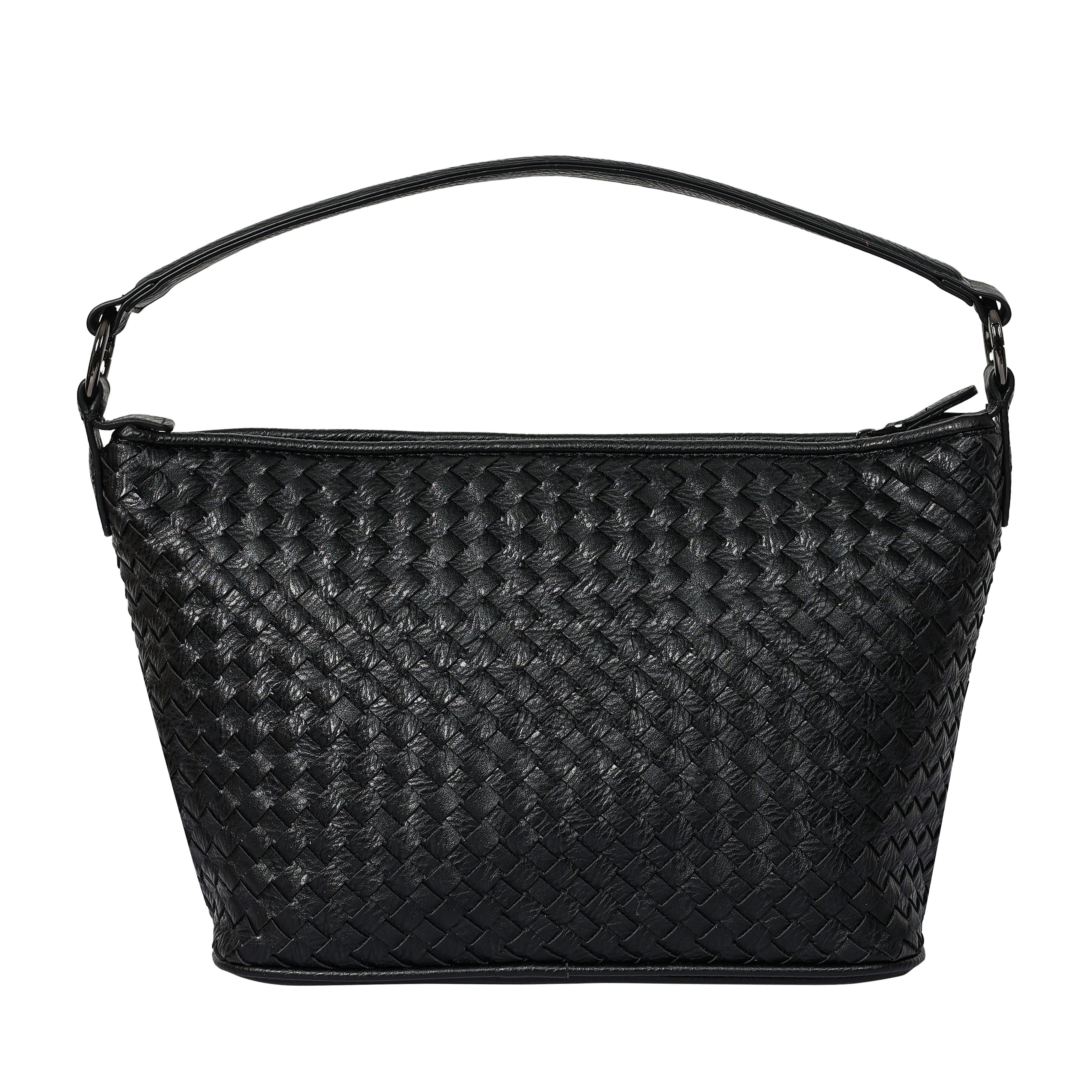 Bulchee Vegan Leather Women’s Shoulder Bag | Black & Pink | Lightweight Everyday Bag with Quick Access