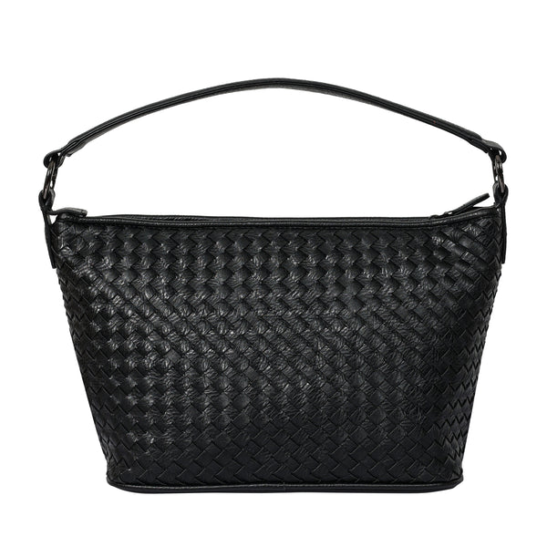 Bulchee Vegan Leather Women’s Shoulder Bag | Black & Pink | Lightweight Everyday Bag with Quick Access