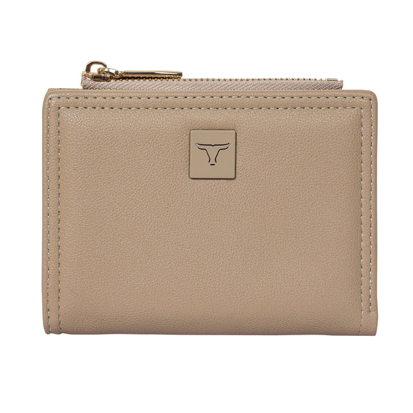 Bulchee Women’s Vegan Leather Wallet | Black & Beige | Slim Bifold with Coin Pouch & Quick-Access Compartments