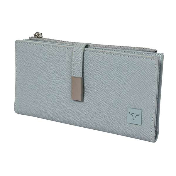 Bulchee Women’s Vegan Leather Wallet | Brown & Blue | Sleek Bifold  & Smart Storage