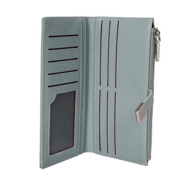 Bulchee Women’s Vegan Leather Wallet | Brown & Blue | Sleek Bifold  & Smart Storage