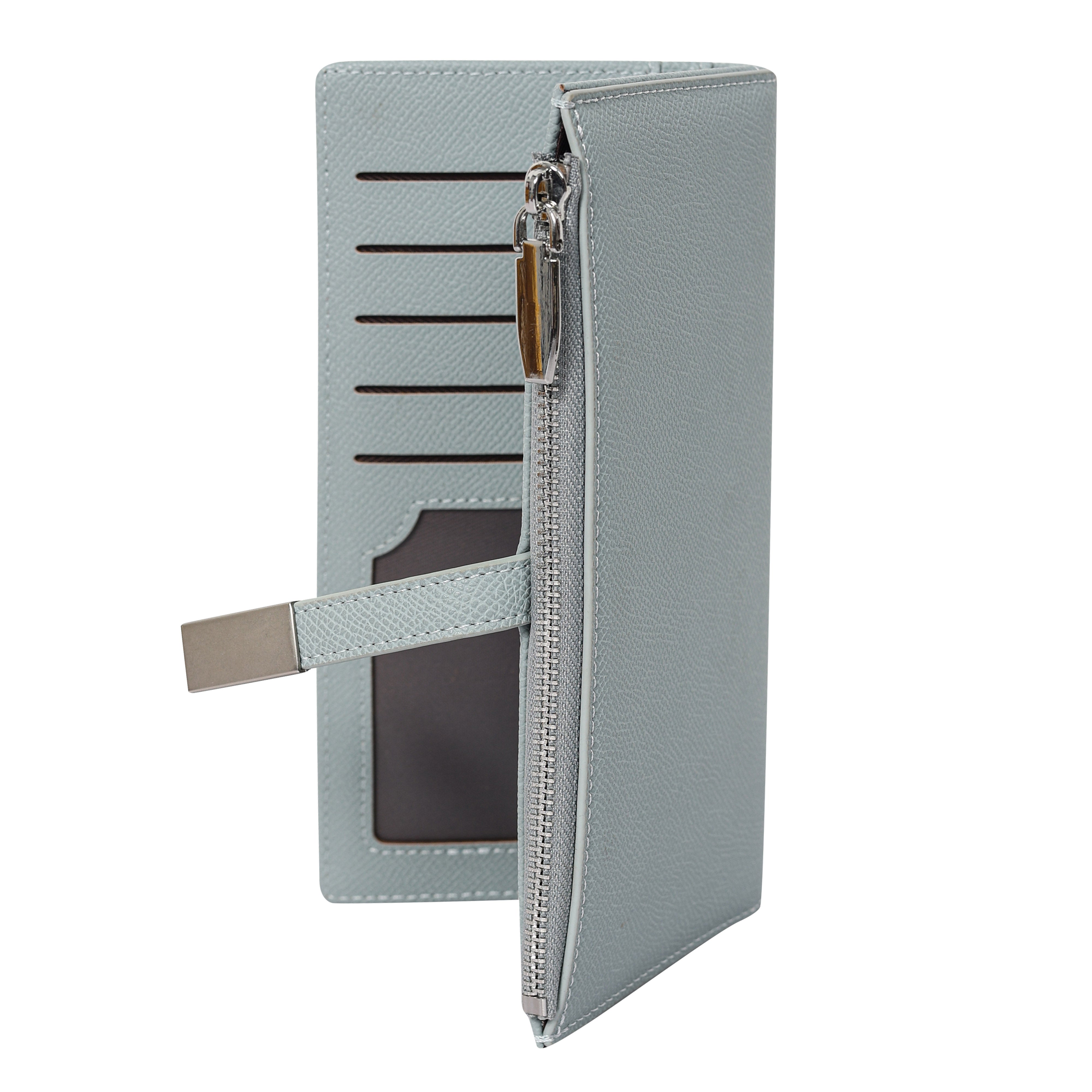 Bulchee Women’s Vegan Leather Wallet | Brown & Blue | Sleek Bifold  & Smart Storage