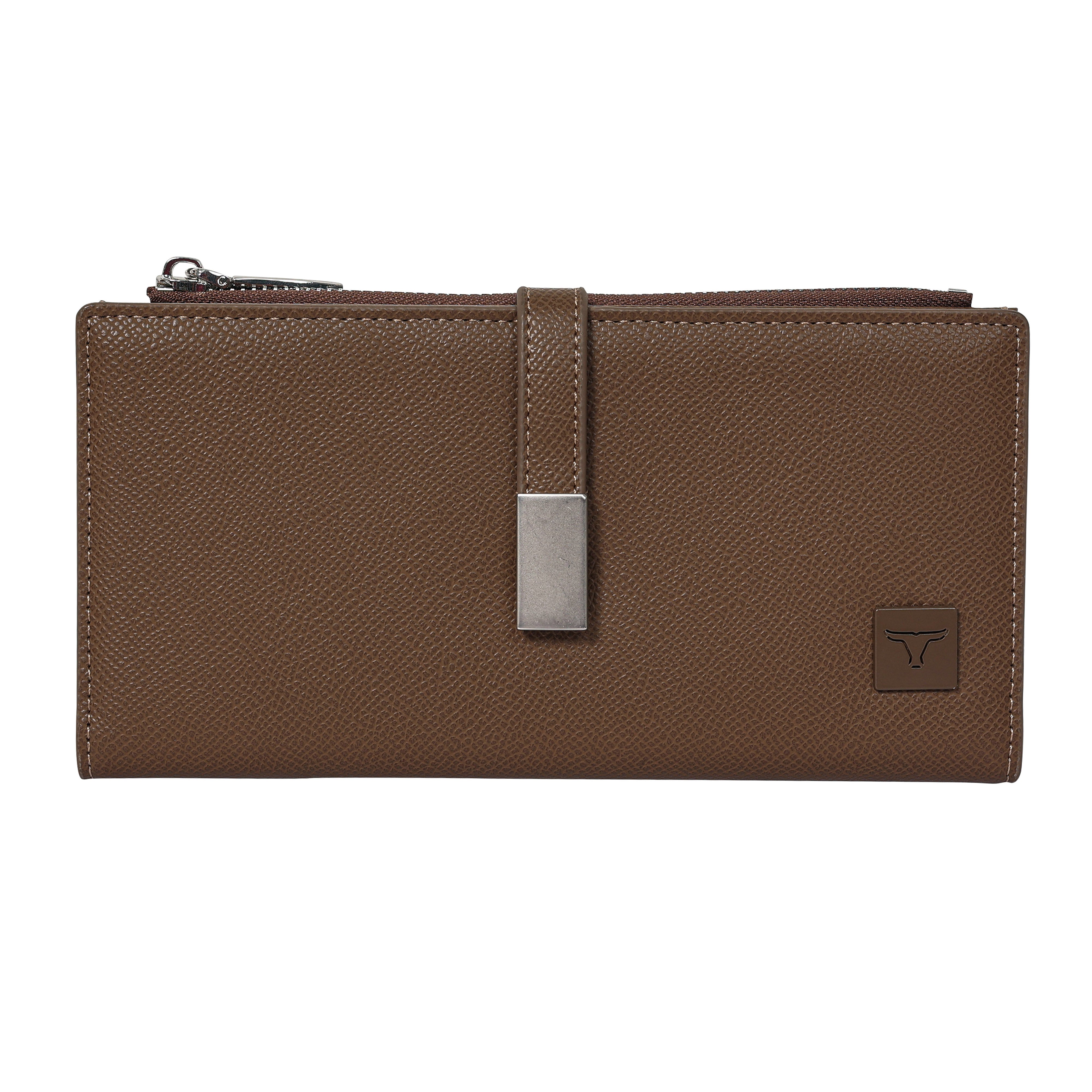 Bulchee Women’s Vegan Leather Wallet | Brown & Blue | Sleek Bifold  & Smart Storage