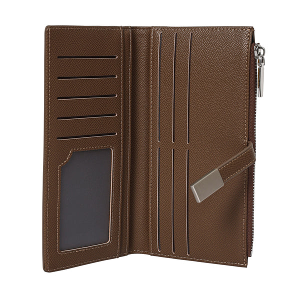 Bulchee Women’s Vegan Leather Wallet | Brown & Blue | Sleek Bifold  & Smart Storage