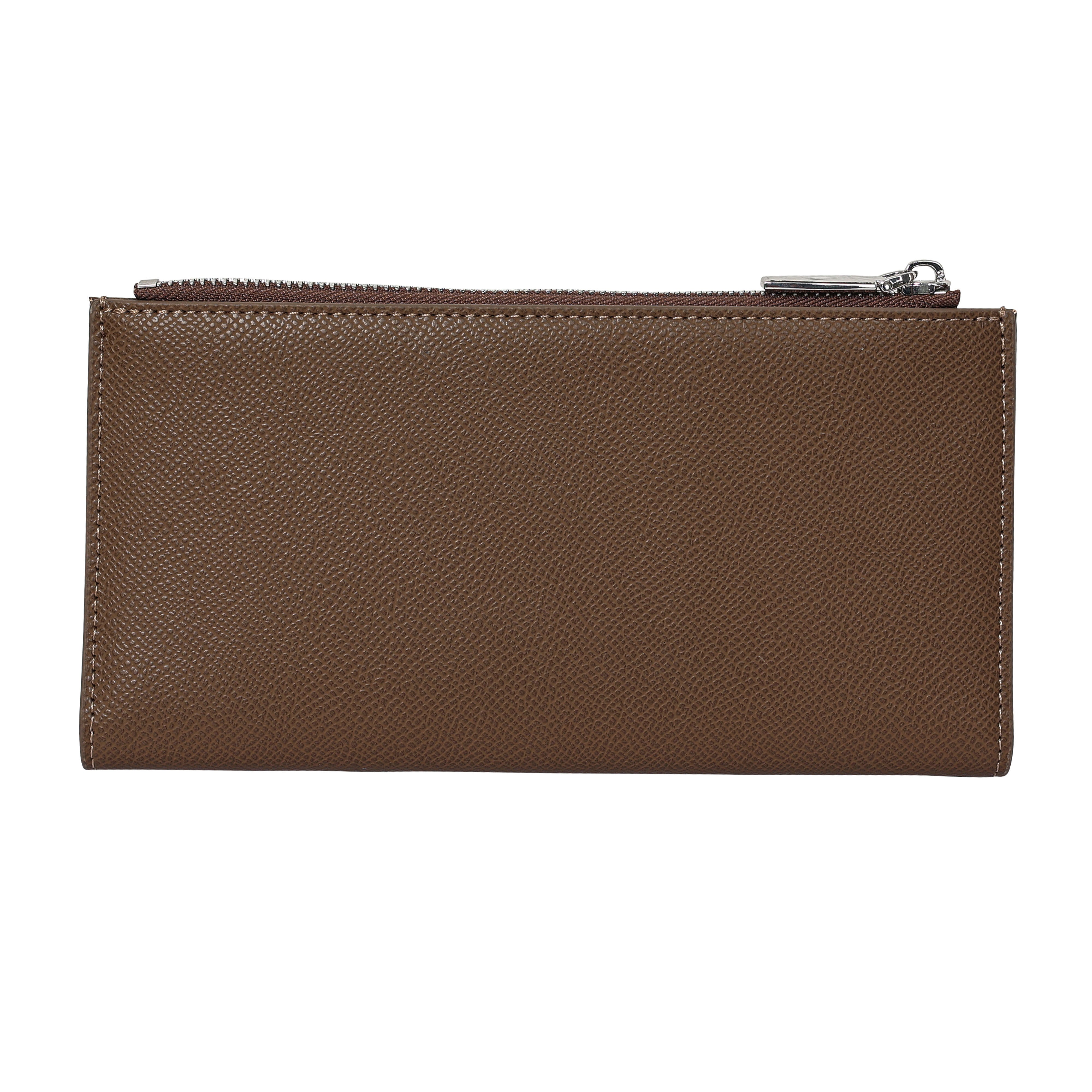 Bulchee Women’s Vegan Leather Wallet | Brown & Blue | Sleek Bifold  & Smart Storage