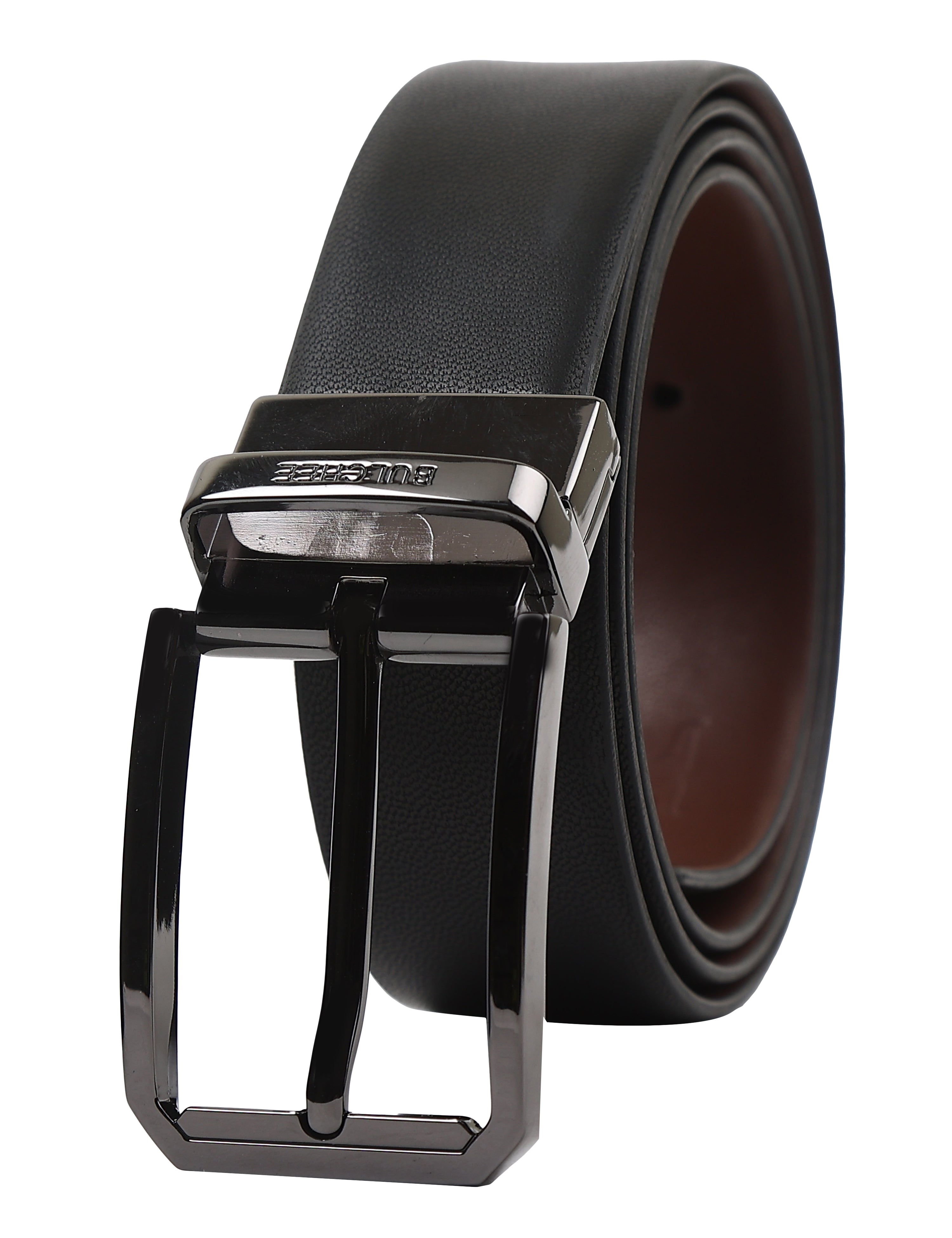 Bulchee Men's Collection | Genuine Leather Belt | Black & Brown | Reversible Prong Buckle | BUL2309B