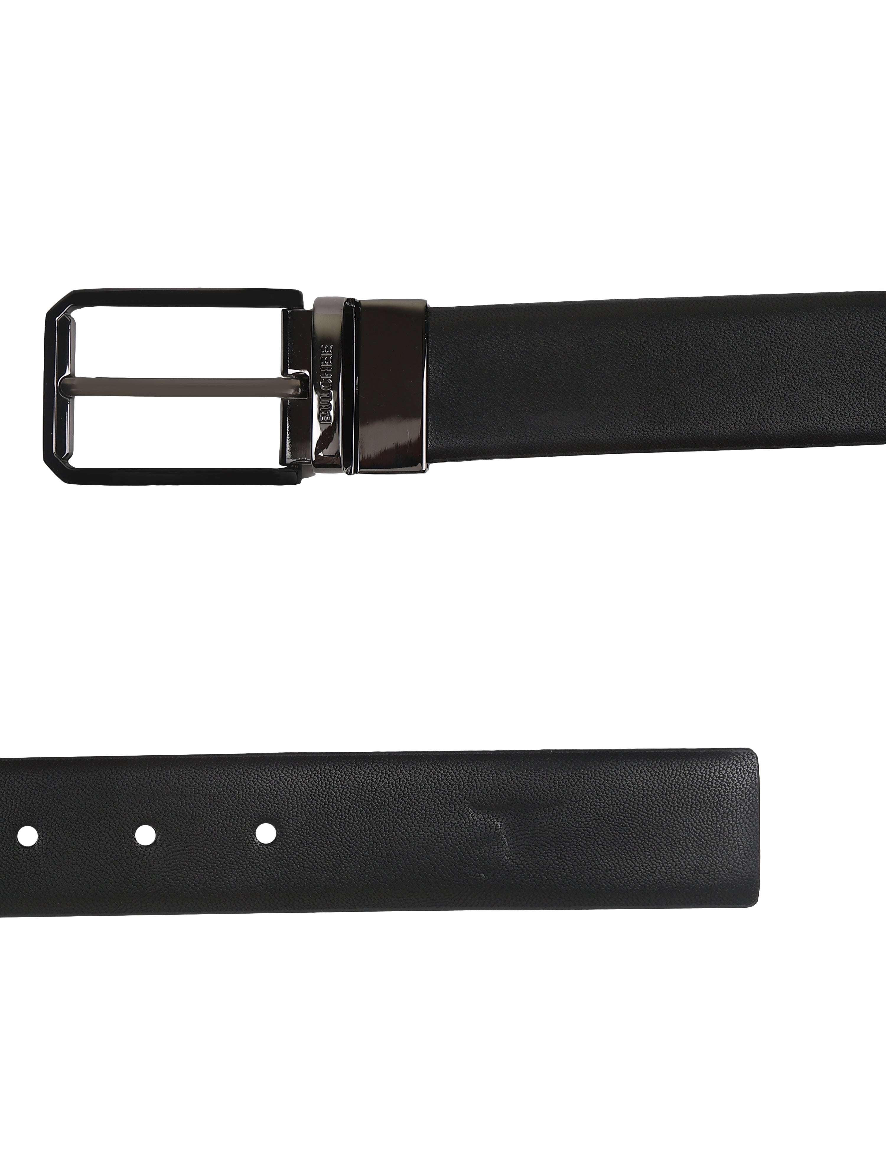 Bulchee Men's Collection | Genuine Leather Belt | Black & Brown | Reversible Prong Buckle | BUL2309B