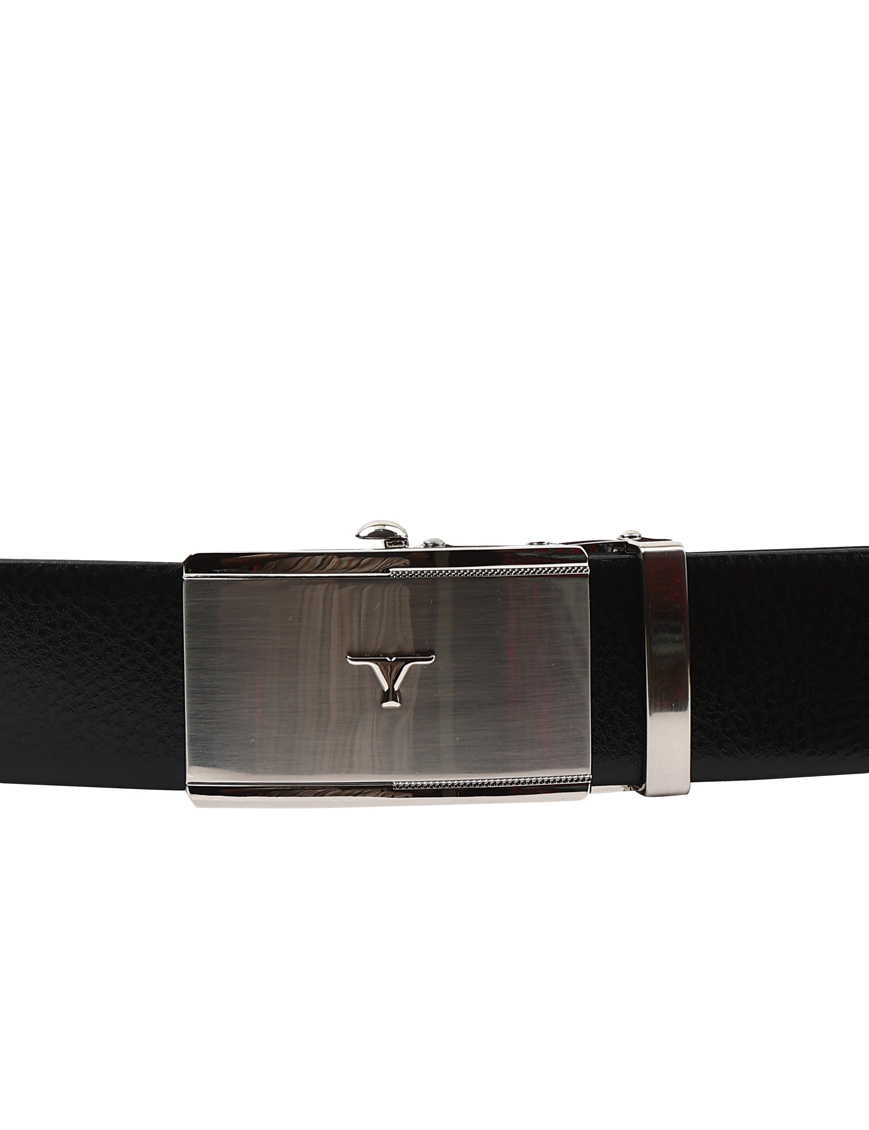 Bulchee Men's Collection | Italian Leather | Black & Tan Reversible Belt | Autolock in Shiny Nickle  | BUL2320B
