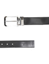 Bulchee Men's Collection Italian leather Grey and black reversible belt with a Bi-color Prong reversible buckle (BUL2304B)